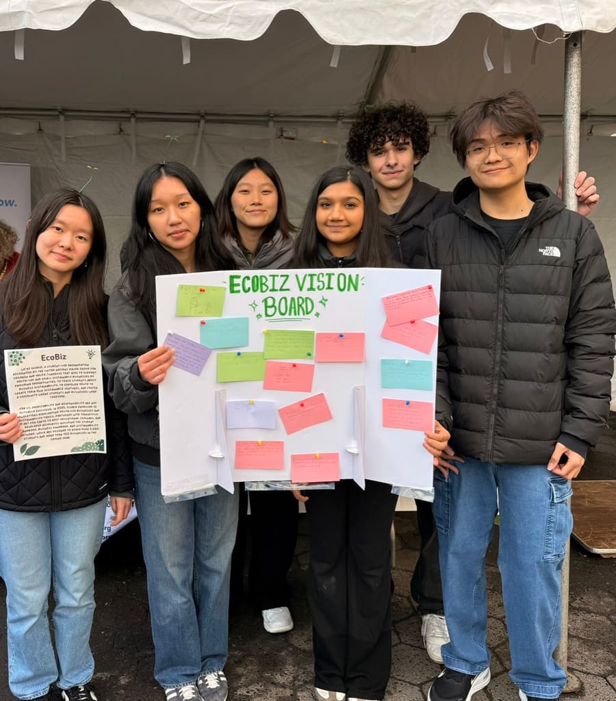 Students at our EcoBiz vision board