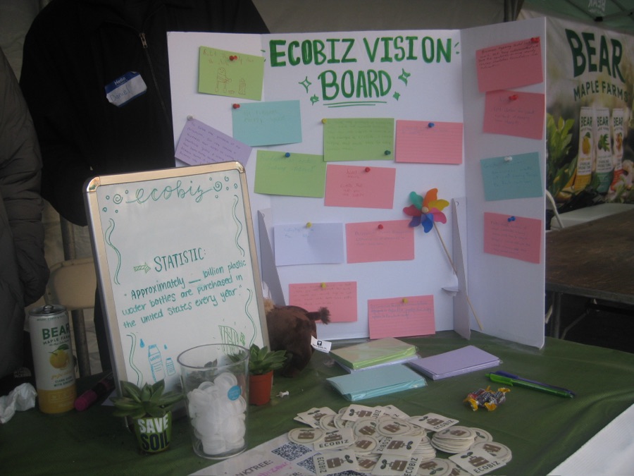Vision board and stickers at our festival table