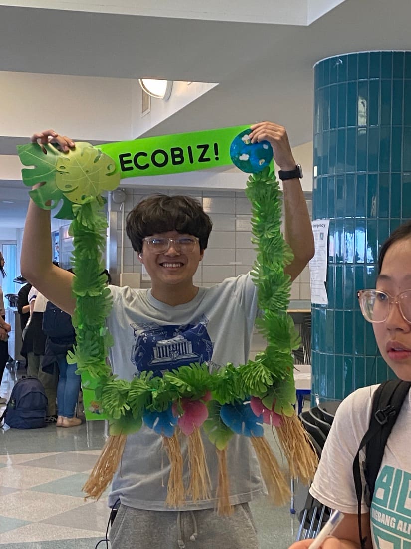 Students at our EcoBiz booth